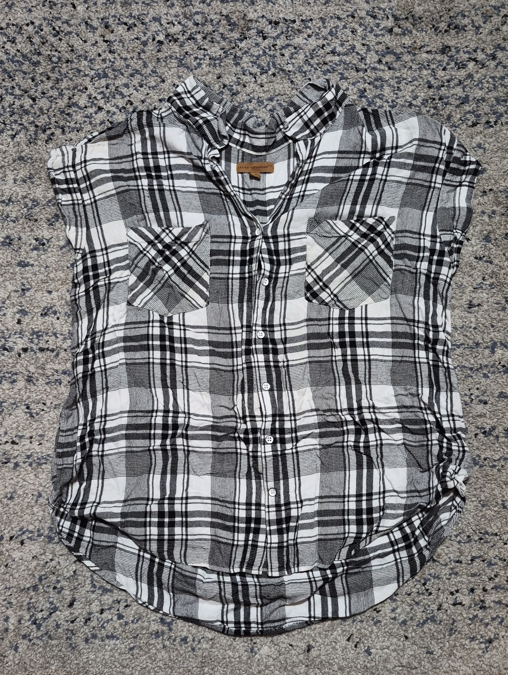 Black & White Plaid Button-Down Shirt - Lightweight Women’s Top